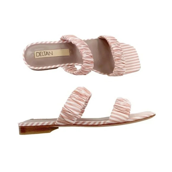 Deltan Sandal Cora Stripe Print Two Band Slides Size 6 NWT - Picture 4 of 10